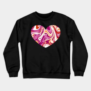 Lesbian Pride Marble Heart Crewneck Sweatshirt